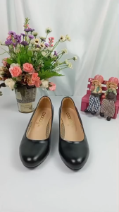 OXXO รองเท้าคัทชู หญิง เล็กกว่าปกติ1ไซส์ รองเท้าแฟชั่น ส้นสูง รองเท้าหุ้มส้น สูง2นิ้ว หนังนิ่ม ใส่สบายSB013