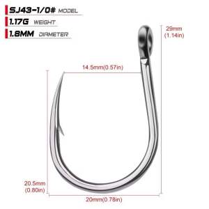 SAILOR PROBEROS SJ43 Heavy Jigging Hook Bahan Stainless Steel Tahan Karat
