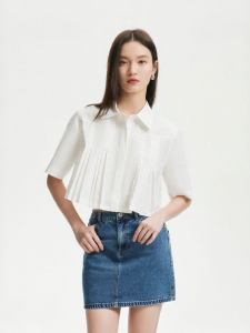 Vero Moda | Áo Sơ Mi Nữ Mới Mùa Hè Cổ Xếp Tay 5/8