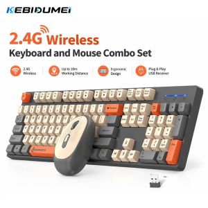 Kebidumei | KEBIDUMEI 2.4G Wireless Keyboard and Mouse Combo Set Adjustable DPI Wireless Mouse 104 Keys Standard Gaming Keyboard For Laptop