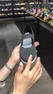 Batavia 2025 A172 terbaru Sepatu Flat Terbang Tenunan Sepatu Wanita Bertumit Rendah Nyaman Sepatu Kerja Slip-On Sepatu Bernapas dan Ringan