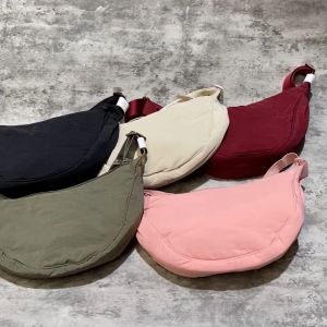 Emveestore Tas Wanita Canvas Selempang Tas Bahu Bulat Half Moon Dumpling Bag 138888