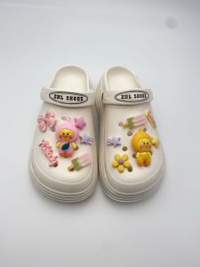 Shoes Charms 3D Cute Fruit Duck DIY Detachable Yellow and White Duck Set Clogs Decoration for Hole Rubber Clogs