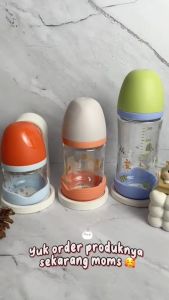 Botol Susu Kaca Borosilikat Botol Bayi 0 Bulan Keatas Motif Lucu Anti Tumpah BPA Free BB24