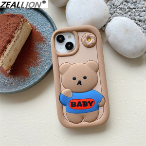 Zeallion Cute Cartoon Baby Bear Soft Silicone Phone Case for [ iPhone 14 13 12 11 Pro Max] Protective Shockrpoof Phone Cover Shell