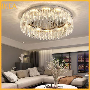 Crystal Living Room chandelier LED Bedroom Lamp Low Ceiling Room Light Replaceable Light Source