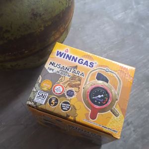 REGULATOR ANTI BOCOR KOMPOR GAS LPG WINN GAS W 800 METER NUSANTARA SET SELANG ORANGE 2 LAPIS