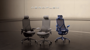 TTRacing Aeroflex Ergochair | Adjustable Lumbar Support | Breathable Mesh & PU Leather Combo