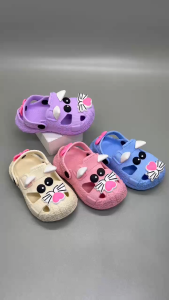 Divine Shoes [Size 18-29] Inkayni 1116G Sandal Anak Cewek Motif Kucing Lucu Sandal Baim Karet Lentur