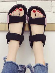 Summer Casual Anti-Slip Flat Sandals Womens plus Size Wide Foot Beach Shoes Fashionable Couple Matching Slip-On Flats
