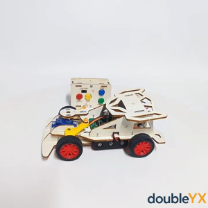 STEM 2-in-1 DIY Kit Build Learn Play Wooden Triceratops and Car Models with Tools Paints Batteries