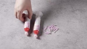 2pcs 30ml/38g Red Glue Epoxy Resin Adhesives for BGA Chip Resistors Capacitors IC Chips SMT SMD Repair with 10pcs Needles