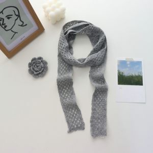 Khăn Choàng Lụa Hoa Hồng Rỗng Dài Thời Trang Xuân Hè Phong Cách Pháp Cổ Điển Đa Năng Trang Trí Khăn Choàng Cho Phụ Nữ