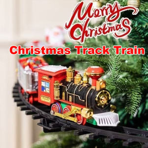 Christmas Tree Train Set with Realistic Sound and Light Decorations for Indoor Outdoor