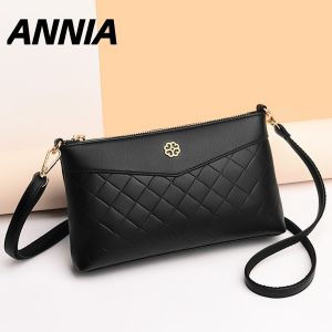 Soft Leather Crossbody Bag for Women Shoulder Handbag Casual Style Zipper Closure Mobile Phone Bag Middle-Aged Womens Purse