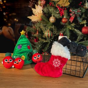 (Bundle of 2 for RM99) BARK Christmas Xmas Tree Bulb Holiday Santa Gift Sock Stocking Interactive Hide & Seek Puzzle Snuffle Nosework Burrow Plush Pet Puppy Cat Soft Toy with Squeaker Sound and Crinkle