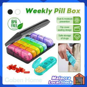 Weekly Pill Box 21 Grids 7 Days 3 Times a Day Portable Medicine Box for Dietary Vitamins Tablet Capsule Storage Container 药盒