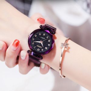 Watch for Girl Students Women Original Fashion Design Korean Style Star Diamond Metal Magnetic Strap Quartz Wristwatch Jam Tangan Perempuan
