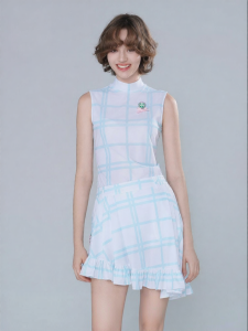CASTELBAJAC GOLF | Fresh Check Pattern Comfortable Sleeveless T-Shirt