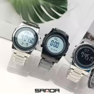 Sanda | Sanda 6160 New Fashion Stainless Steel Strap Digital Movement Trendy Outdoor Sports Mode Teenager Students Wrist Stop Watch 2026