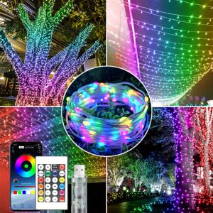5M~20M 5V USB WS2812B Bluetooth LED String Fairy Lights Dreamcolor RGB IC DIY Party Festival Tree Lights Wedding Decoration Lamp