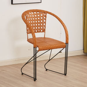 New Rattan Chair Ins Minimalist Single Computer Chair Rattan Iron Balcony Comfortable Leisure Chair Backrest Bouncing Chair