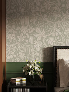 Retro Plant Wall Decals Self Adhesive Waterproof Living Room Background Wall Stickers Home Decorations Rectangular PVC Material