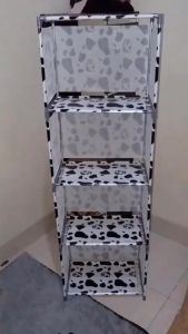 Rak Buku Portable Serbaguna 5 Susun 4 Ruang - Warna