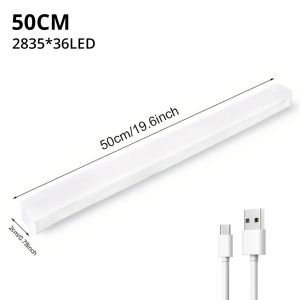 Motion Sensor Night Lights Wireless LED Lamp USB Rechargeable Magnetic For Wardrobe Room Closet Kitchen Aisle Tube Detector Bulb