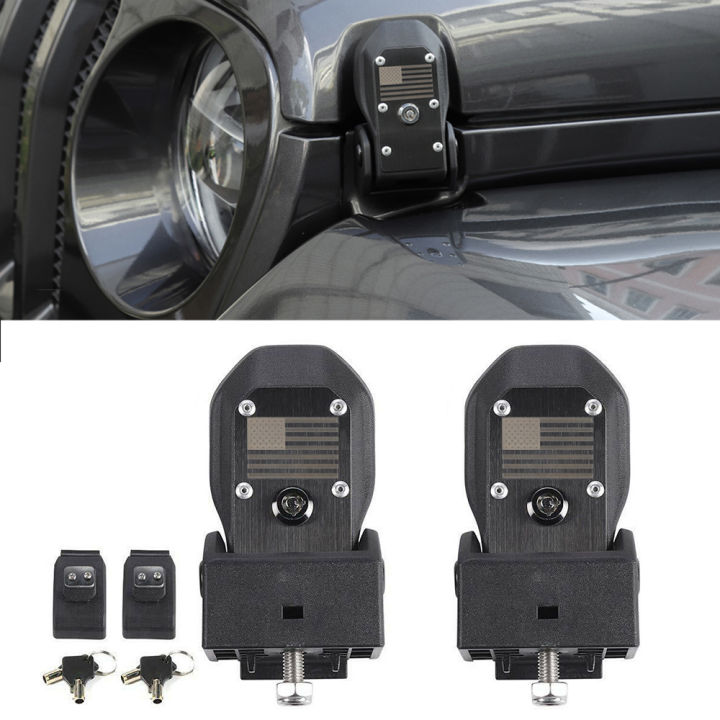 Sukemichi JL Hood Latches For Jeep Wrangler, Locking Hood Latch Kit For 2018 2021 Jeep Wrangler Jl Jeep Gladiator Eliminate Hood Flutter Aluminum 1 Pair - View #2