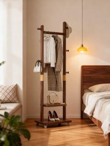 ZHUSHANXIA | Real Wood Chinese Small Clothing Stand