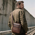 BULLCAPTAIN Men's leather shoulder bag multifunctional and high-capacity cowhide crossbody bag handbag Casual Messenger Bag. 