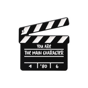 Creative Video Scene Clapper Board Enamel Pins You Are The Main Character Metal Brooches Lapel Badge Jewelry Gifts For Friends