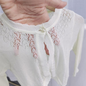 Áo Khoác Len Mỏng Mùa Hè Cho Bé Gái Áo Khoác Ngoài Bằng Lụa Băng Áo Khoác Cho Trẻ Sơ Sinh Áo Khoác Chống Nắng Áo Khoác Cho Trẻ Em