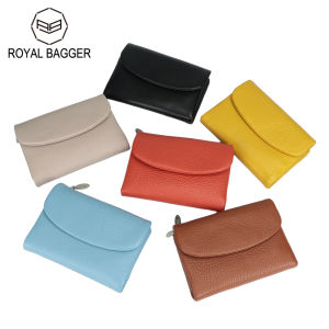 Royal Bagger Short Wallet for Women Genuine Cow Leather Fashion Handbag Big Capacity Storage Coin Purse Clutch Card Holder 3033