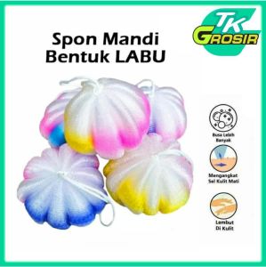 Spon Mandi Labu Murah 35 Gram Kemasan Opp/Spon Mandi Labu/Spon Mandi Blewah
