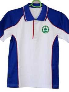 Middle School Summer Uniform T-Shirt Adhesive School Emblem Patches Pure Cotton Short Sleeve Flip Collar Workwear Pants