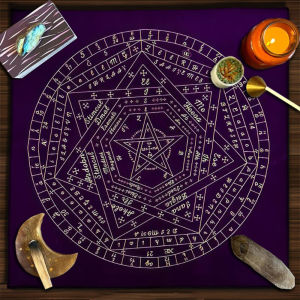 VIKAMA Triple Moon Tree of Life Tarot Altar Cloth Divination Mat Spiritual Witchcraft Astrology Wiccan Home Decor
