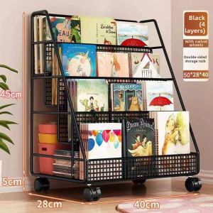 MINGZHIYIFAN | Mobile Storage Bookshelf Wheels