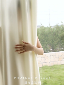 Stilovh Aesthetic 5/7ft Cream Sheer Curtain For Bedroom Living Room Elegant Window Treatment Kurtina