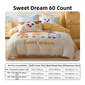 DOHIA | Soft Cotton Cartoon Panda Embroidered Bedding Set