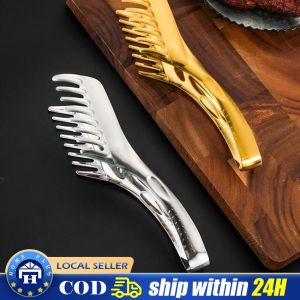 Stainless Steel Pasta Tongs Non-Slip Stainless Steel Food Tongs For Noodles Spaghetti Kitchen Tools Bbq Accessories
