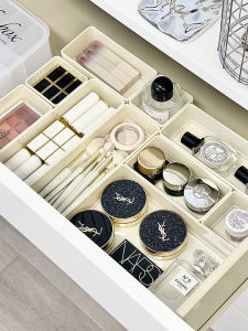Transparent Drawer Divided Storage Box Simple Design High-End Feel Desktop Cosmetic Stationery Organizer Student Desk Supply Case