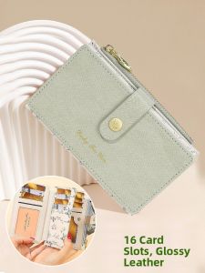 Womens Short Large Capacity Multi-Card Slot Wallet Integrated 2025 New Bright Paint Leather Small Coin Purse Fashionable