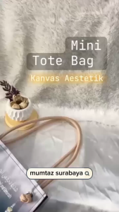 Tas Tali Sumbu Kecil Tas Haji Tali Sumbu Kecil Tas oleh-oleh Souvenir Haji dan Umrah Mini Totebag Kanvas Aestetik