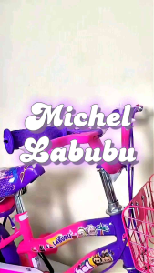 Sepeda Anak Perempuan Michel Labubu 12 Inch Dengan Lampu