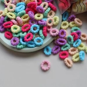 COD FREE POUCH - 100PCS KUNCIRAN IKAT RAMBUT ANAK MODEL DONAT TOWEL RING MIX WARNA ELASTIS