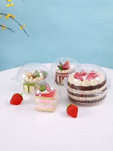 100pcs Clear Cupcake Containers Disposable Muffin Pod with Dome Lids Dessert Cookie Baking Bread Blister Box Baking Packaging Box Takeaway Packaging Box