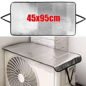 2Pcs Outdoor Air Conditioner Cover Waterproof Dustproof Sun Shade Heat Insulation Aluminum Foil Protector Anti Snow AC Guard External