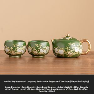 JISU | Green Longevity Blessing Ceramic Tea Set